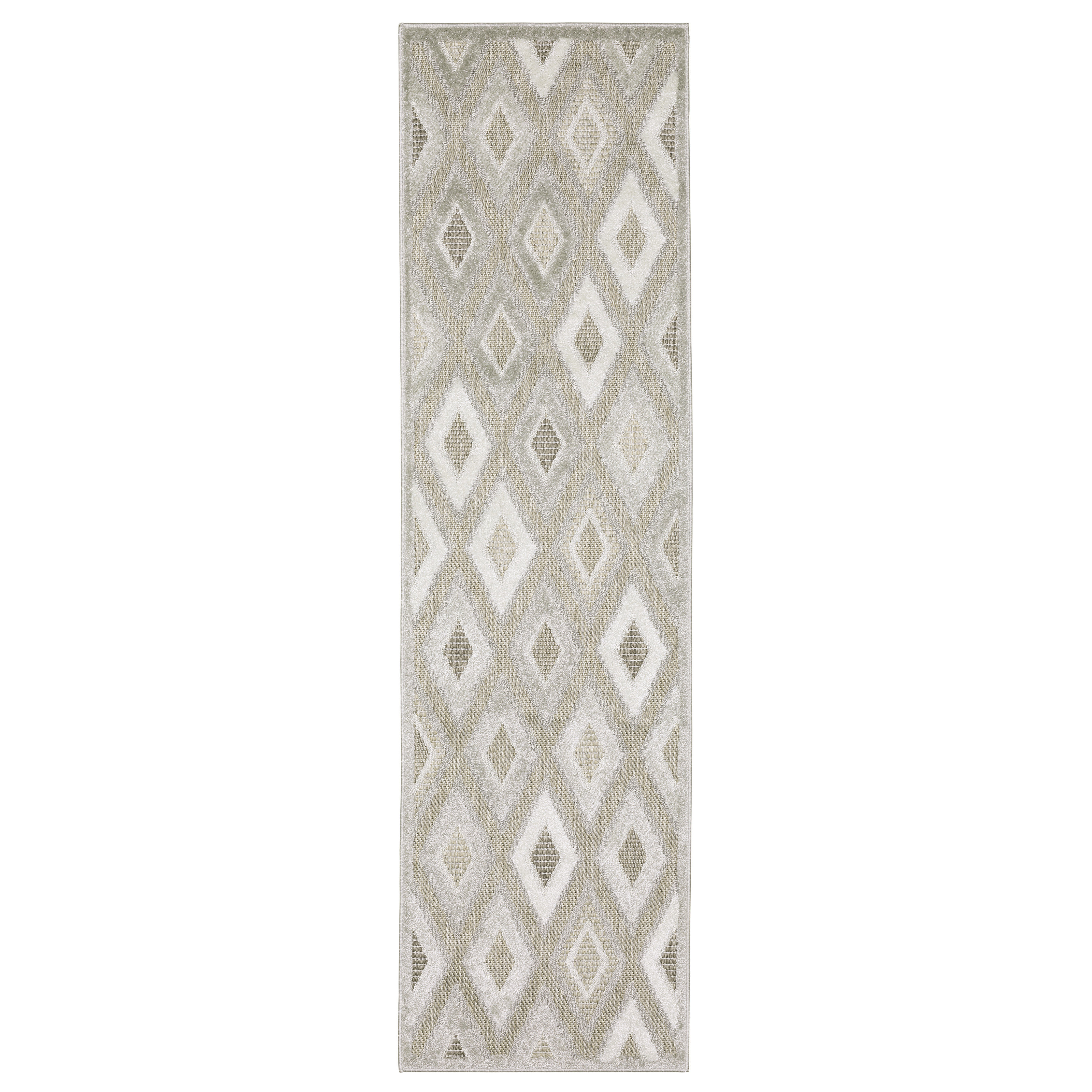 Union Rustic Krishi Tonal Diamonds Beige/ Grey Mixed Pile Area Rug ...