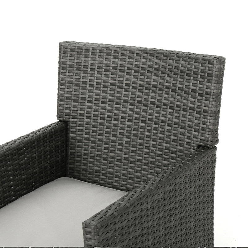Eades Patio Dining Chair with Cushion, Grey