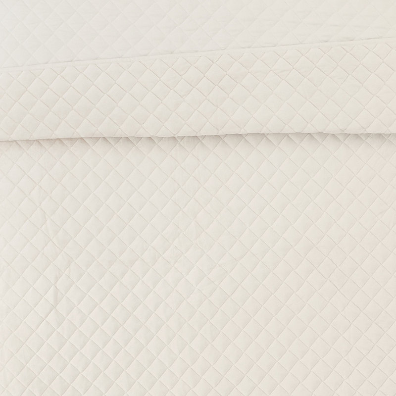 Ivory Velvet Twin Quilt Set with Reversible Shams