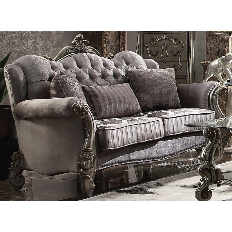 Causeuse Amalia, Platine antique, Mauve