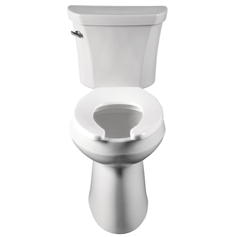 1955CT Commercial Heavy Duty Open Front Toilet Seat, Never Loosen, ELONGATED, Plastic, White, 6-Pack