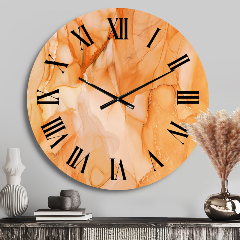 Horloge murale Tender, Petit, Orange / noir