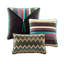Courtepointe simple / simple TG avec fonction réversible, microfibre, rayures bleu sarcelle mauves, 3 coussins décoratifs à motif zigzag multicolore de style chalet