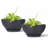 Set of 2 Modern Minimalist Plastic Outdoor Planter with Drainage Function-109269697