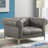 Idyll Tufted Button Upholstered Leather Chesterfield Armchair-1896263832
