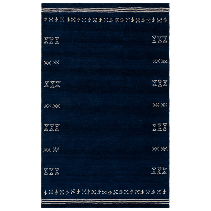 Himalaya Hand Loomed Wool Geometric Indoor Rug, 5'-0" x 8'-0" Rectangle