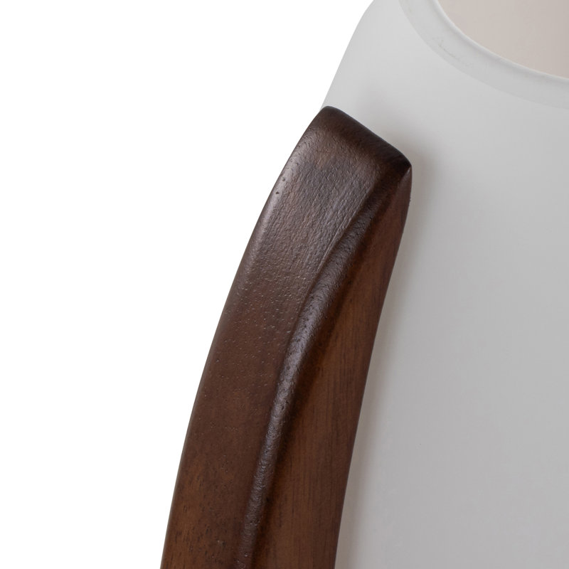 Case Contemporary Desk Lamp In Walnut Wood And Frosted Glass By 