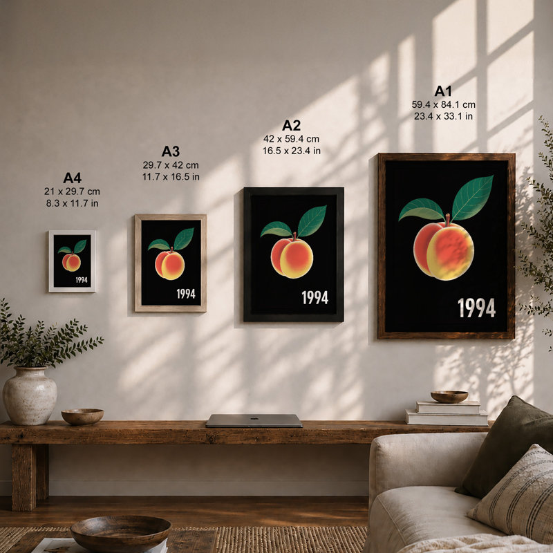 Luminous Peach Modern - Print, A4 - 29.7 x 21.0 cm, White