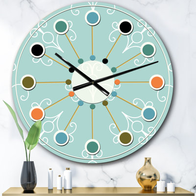 Horloge murale Turquoise Minimal