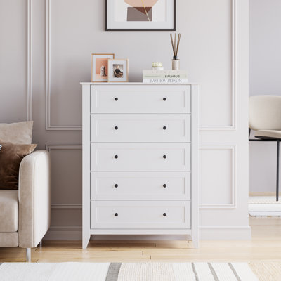 Commode 5 tiroirs, armoire de rangement en bois pour commode de bureau