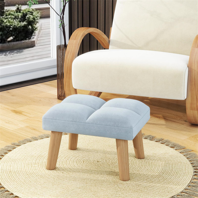 40cm Wide Footstool Ottoman, Grey
