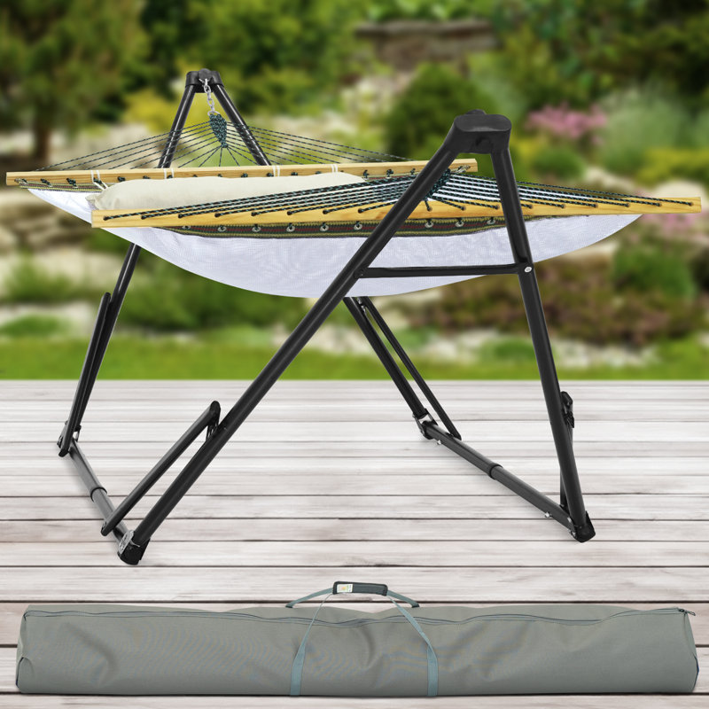  Support pour hamac réglable Unity, supports pour hamacs pour le jardin, support pour hamac double en acier d'une capacité de 800 lb pour 2 personnes, support pré-assemblé de qualité supérieure (acier, gris)