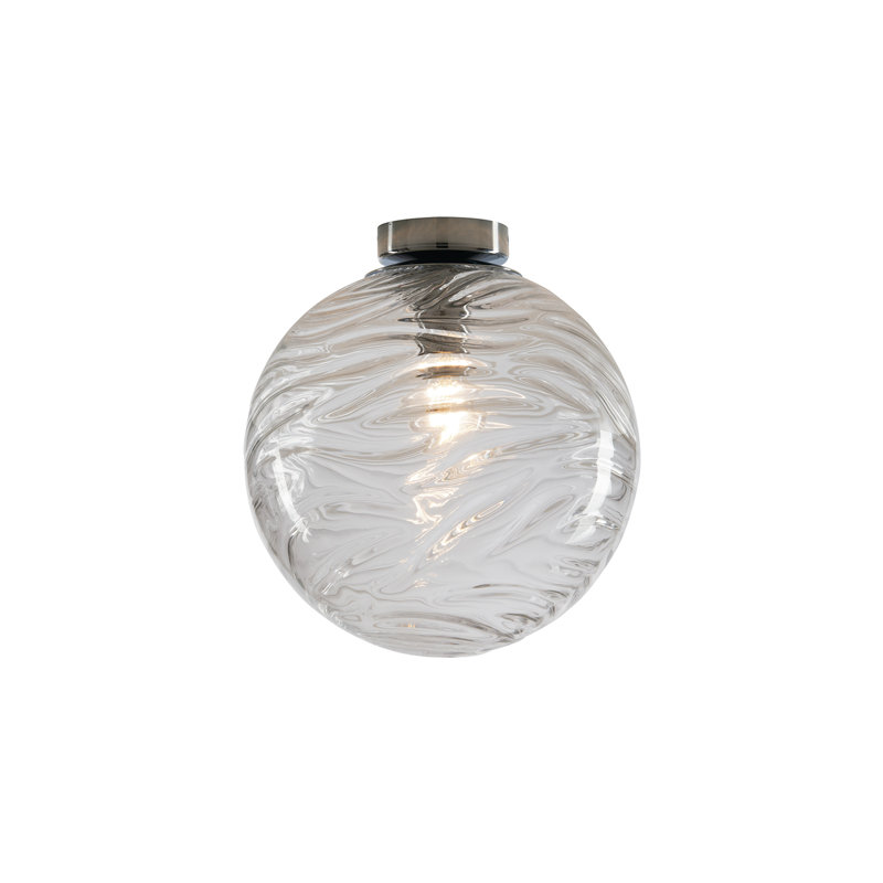 Perdue Flush Mount, Chrome, White, 30cm H x 30cm W x 30cm D