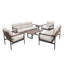 Ensemble de conversation 6 pièces en aluminium tissé à la main avec table basse Mondawe