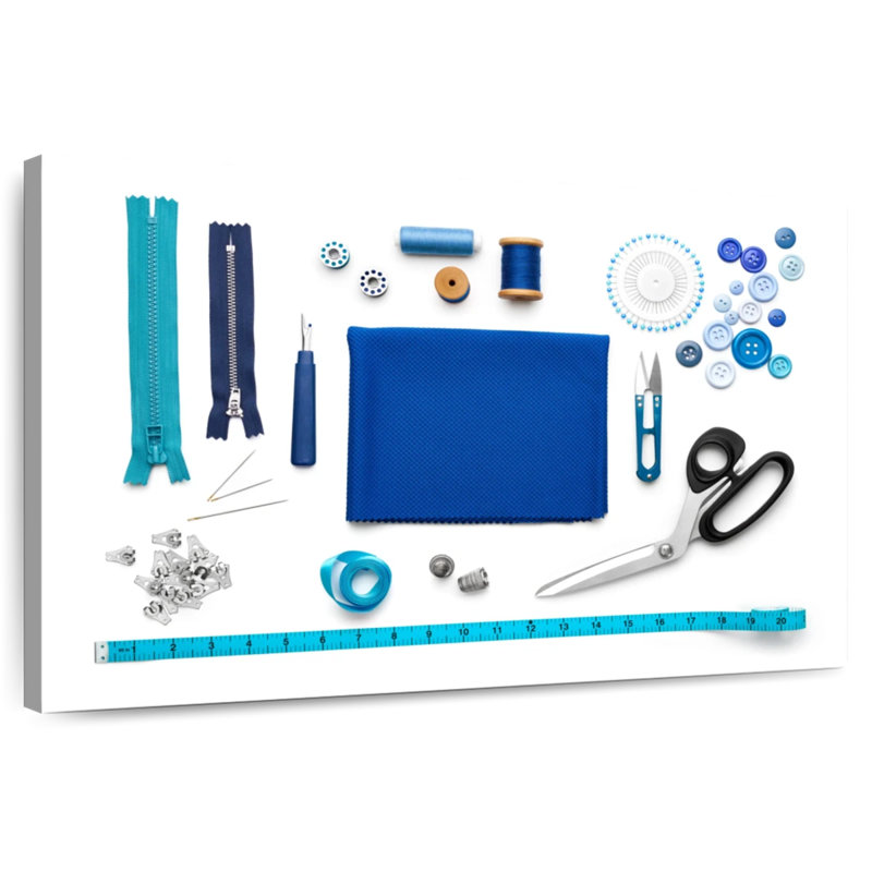 Senne Blue Sewing Kit, 30" H x 45" W