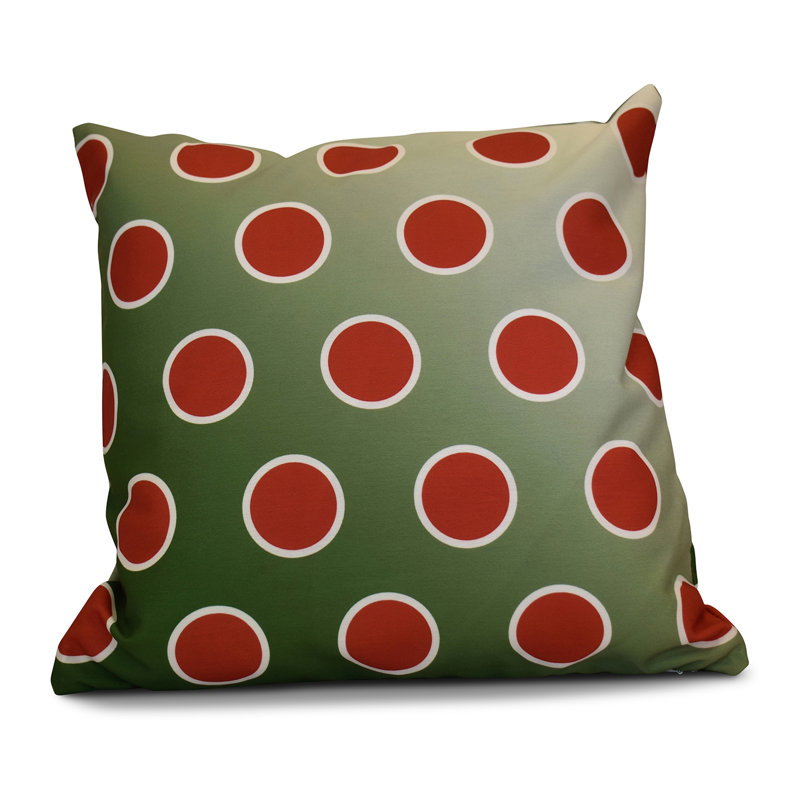 Housse de coussin carrée à motif pétillant des fêtes, H 16 po x l 16 po, Vert