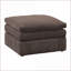 Repose-pieds en suède modulaire contemporain avec repose-pieds | Noyer brun | Brun foncé