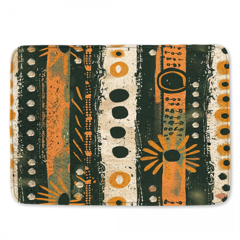 Tapis de bain à rayures géométriques abstraites, L 24 po x L 17 po