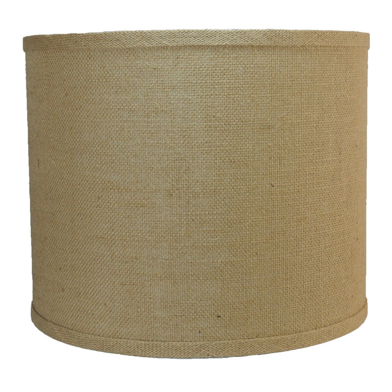 Abat-jour tambour en acrylique classique Ganya (araignée), Toile de jute naturelle, H 10 po x l 12 po x P 12 po