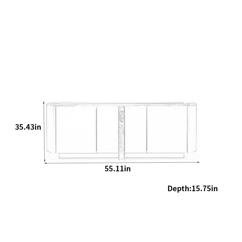 Armoire d'entrée de style italien de luxe, H 35,43 po x l 55,11 po x P 15,75 po