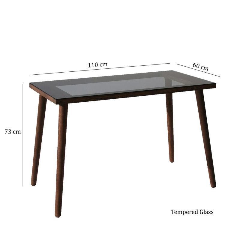 Libby Glass Top Metal Base Writing Desk