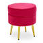 Willsboro 40cm Wide Velvet Round Solid Colour Footstool Ottoman-898069814
