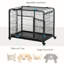 Cage et cage pour chien pliable en métal robuste avec plateau et couvercle amovibles-189510758-189510757