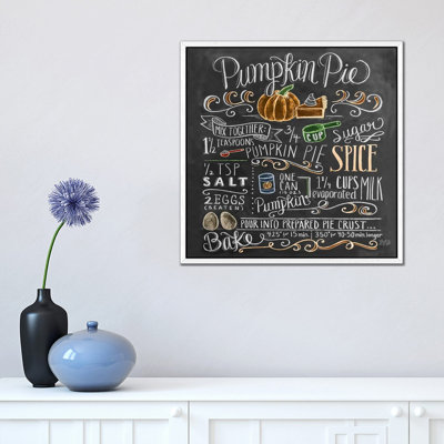 Pumpkin Pie Recipe 1 Piece Wall Art on Canvas