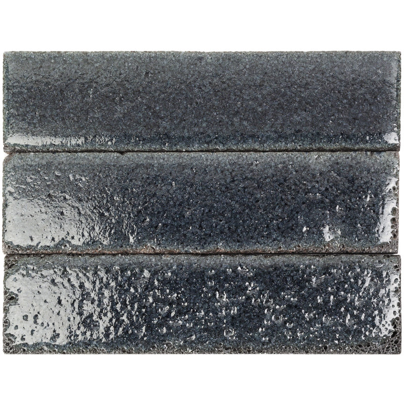 Carreau de mur de brique en pierre naturelle aspect pierre 3 po x 12 po Bond Tile, Noir