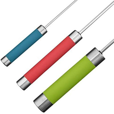 Fouet à œufs semi-automatique en acier inoxydable - Mélangeur à fouet rotatif 3 pièces (3 couleurs)