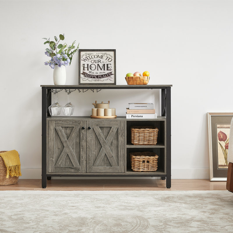 Buffet avec porte-verres à vin, Gris
