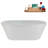 60" Streamline Soaking Glossy White Freestanding Tub and Tray With Internal Drain-108300153