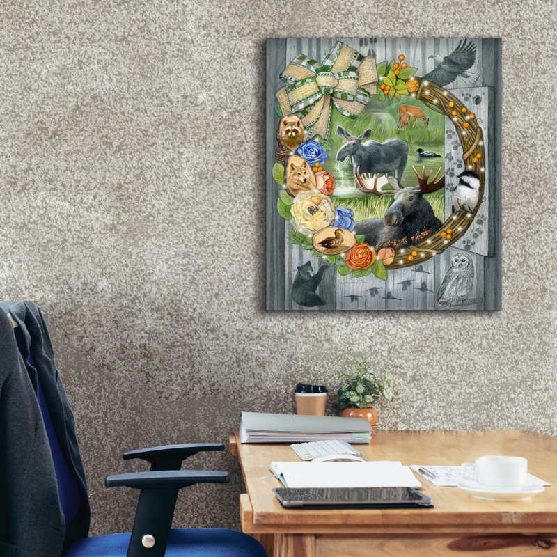 Toile épique Graffiti «Moose and Friends» par Art and a Little Magic, 20 po x 24 po, H 30 po x l 26 po x P 1,5 po