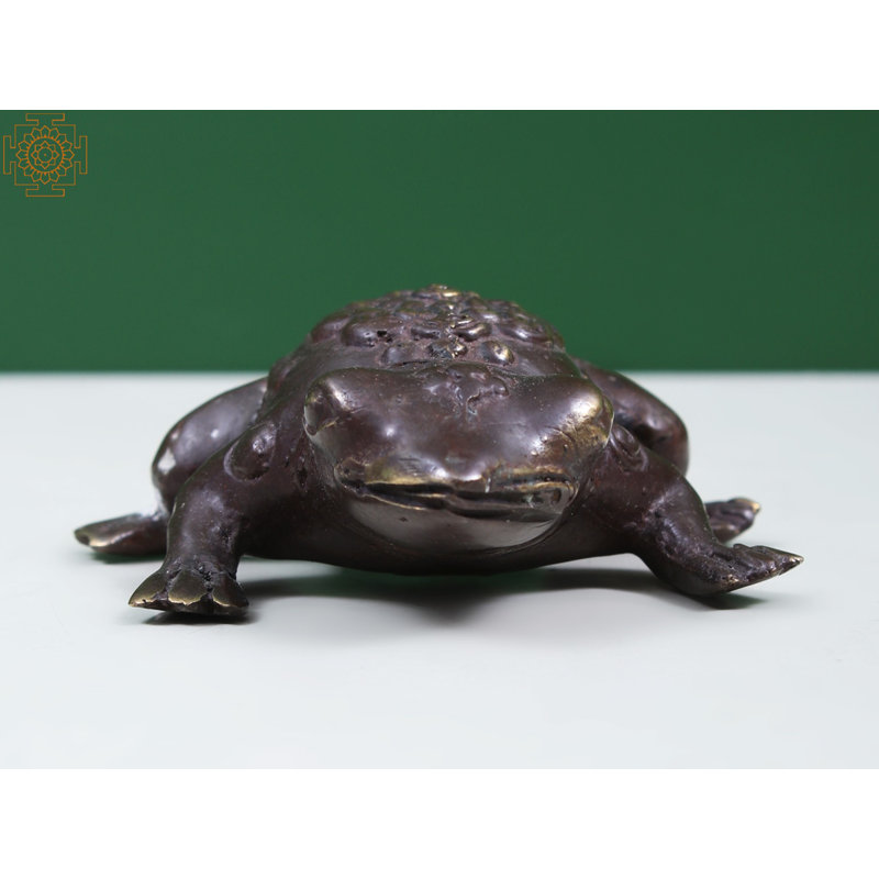 Petite grenouille en laiton Aiylah, Brun