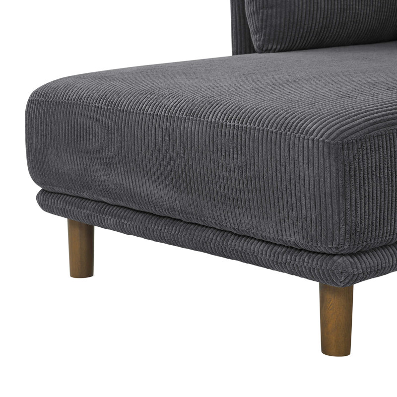Ashleigh-May Upholstered U-Shaped Sectional Symmetrical, Corduroy Gray 100% Polyester