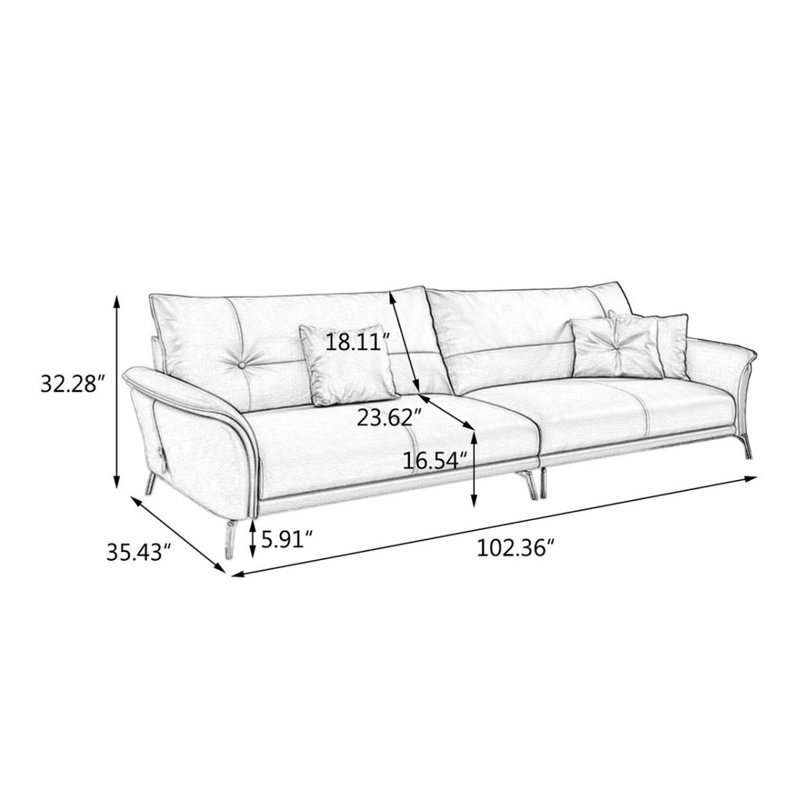 Coussin modulaire en cuir véritable gris foncé, Gris foncé