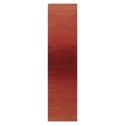 LoomBloom Raspberry Ombre Wool Designer Runner with Bold Gradient
