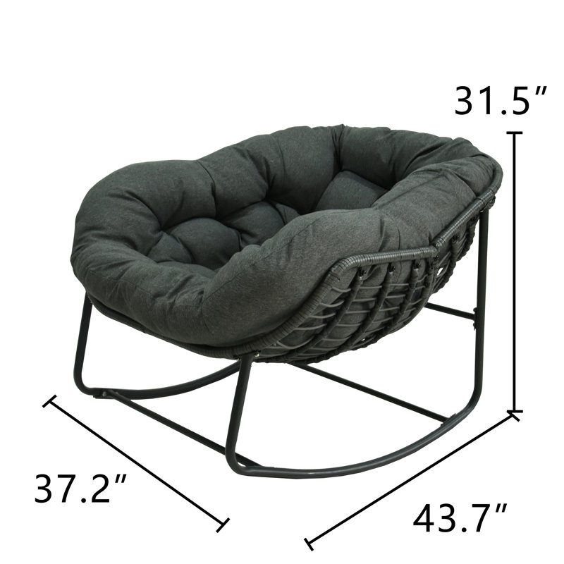 Chaise d'extérieur Cini, Gris foncé, Noir, noir, noir, noir
