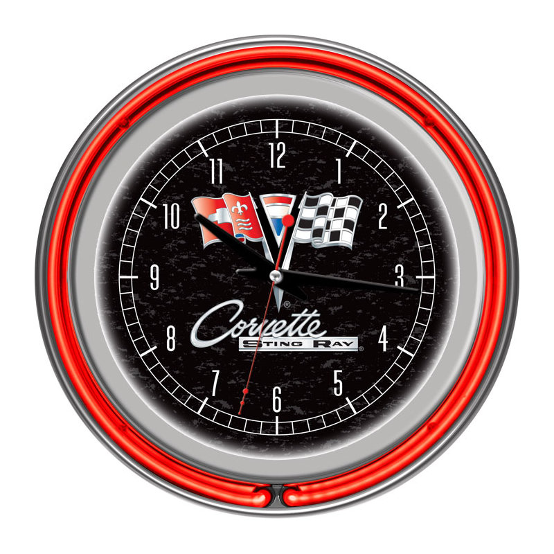Corvette Wall Clock, Black