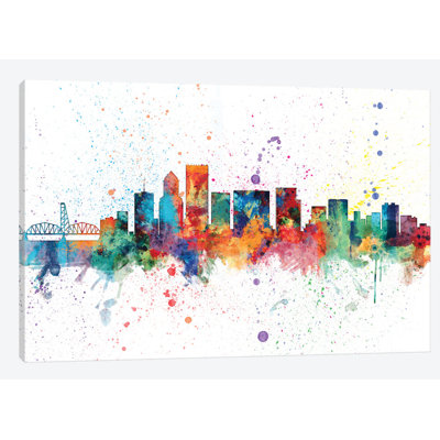 Série d’horizons en arc-ciel : portland, oregon, usa, reproduction d’art sur toile tendue