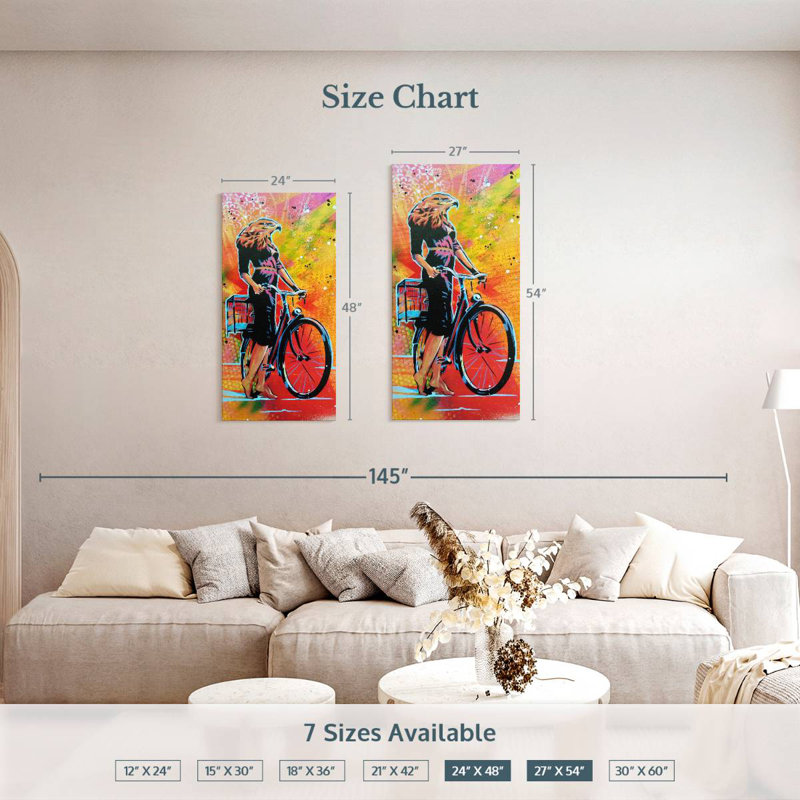 Cycle Roaring, 54" H x 27" W