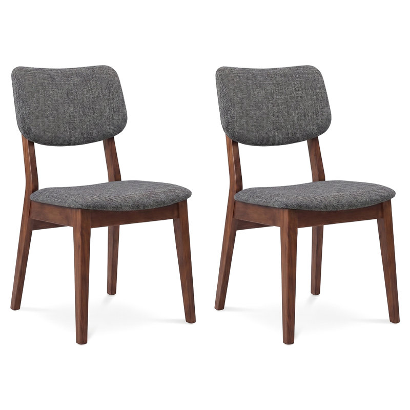 Chaise d'appoint rembourrée en bois massif Avra, Fabric Gray