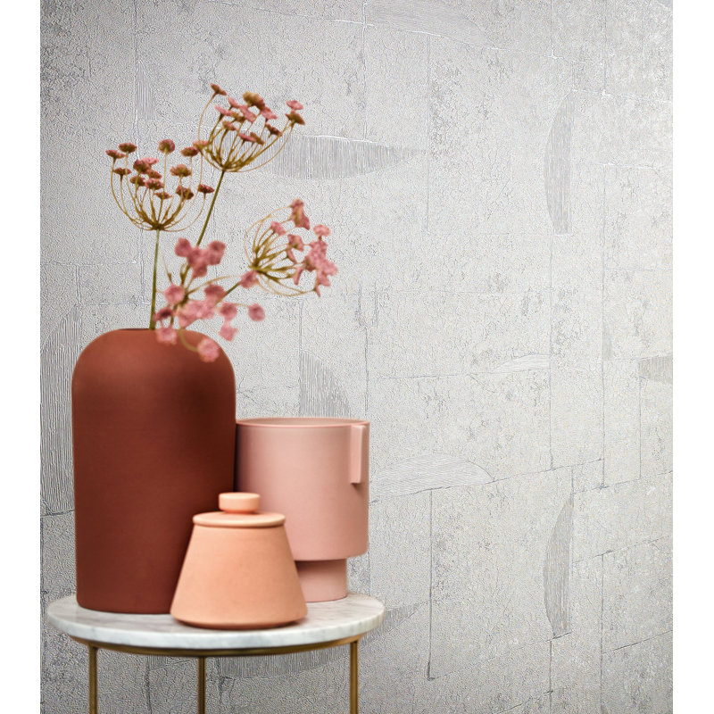 Air Collection Graphical Effect Textured Wallpaper Roll, Gray