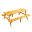 Table de pique-nique d'extérieur en bois avec bancs intégrés pour les réunions de groupe