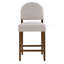 Tabouret de bar en bois d'hévéa de 26 po de hauteur, revêtement beige avec niveleur de sol réglable, siège spacieux pour îlot de cuisine-1878008678