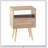 Rattan End Table with Drawer and Solid Wood Legs, Nightstand for Convenient Storage and Charging-512165064