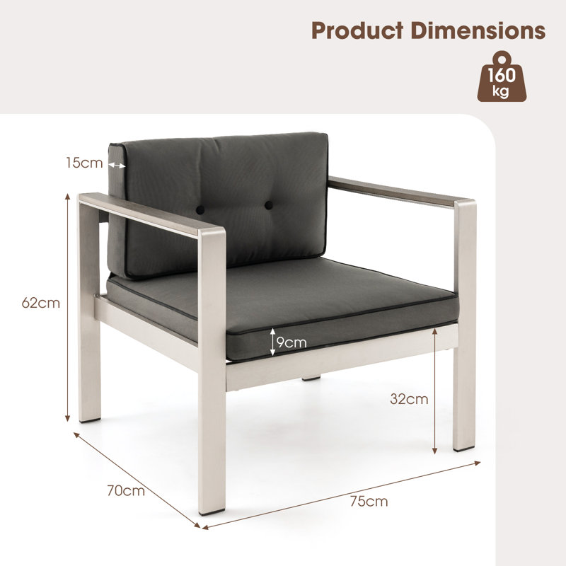70cm Wide Straight Patio Sofa