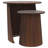 Ensemble de 2 tables gigognes rondes en bois de manguier Yency - brun foncé