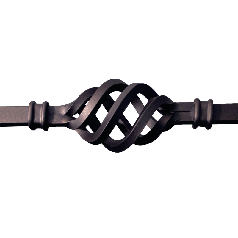 Twist with Single Basket Midnight Stair Baluster, Old World Copper, 44 in. x 9/16 in.