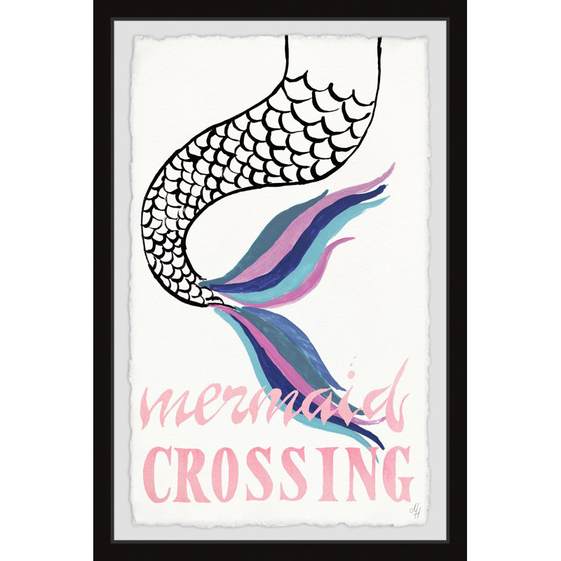 Creel Mermaid Crossing Ii 1 Piece Single Picture Frame Painting, 30cm H x 20cm W